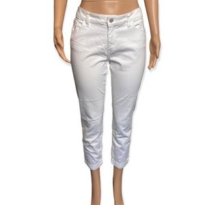 Banana Republic White Skinny Fit Cropped Jeans Size 30/10
